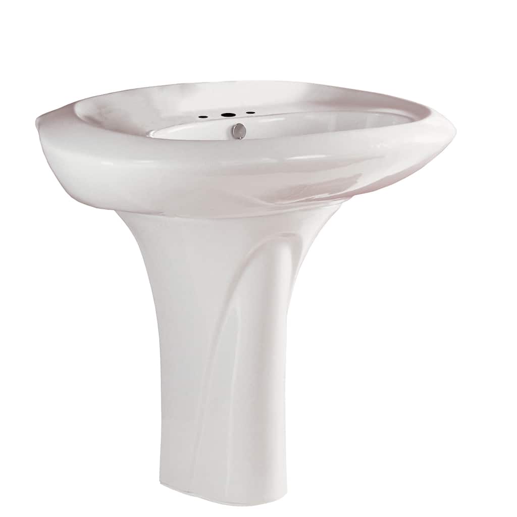 Large Oval Pedestal With 8 Inch Faucet Hole Drilling