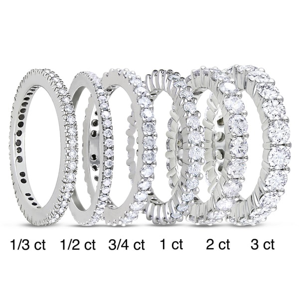 Shop Miadora 14k White Gold Tdw Diamond Eternity Ring Free Shipping Today