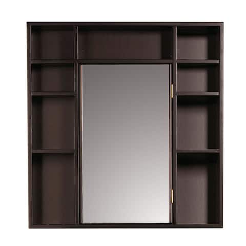 Shop Red Mahogany Medicine Cabinet Double Sided Mirror