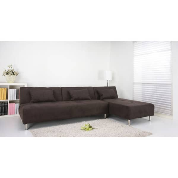 Shop Atlanta Chocolate Convertible Sectional Sofa Bed Free