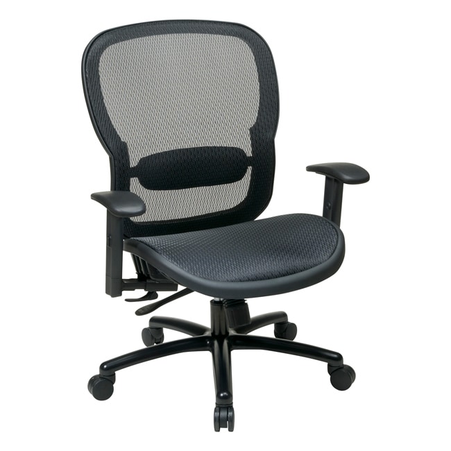 Office Star Executive Breathable Mesh Chair (Black Weight capacity 400 poundsBreathable mesh seat and back with adjustable lumbar supportThree (3) position locking, 2 to 1 synchro tilt control with adjustable tilt tension2 Way adjustable armsHeavy duty g