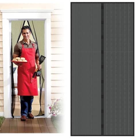 Magnetic Screen Door with Heavy Duty Magnets and Mesh Curtain by Everyday Home