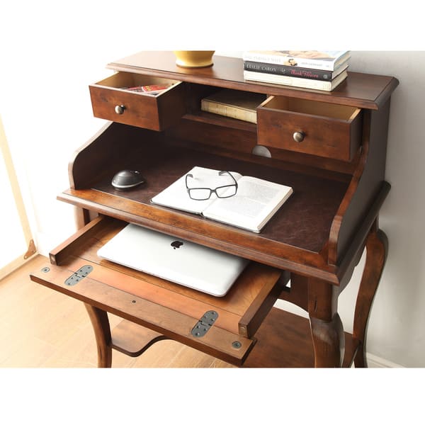 Shop Galicia Brown Cherry Secretary Desk Free Shipping Today