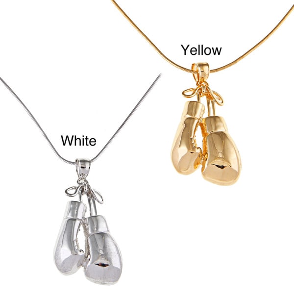 Shop White Trash Charms Sterling Silver Medium Boxing Gloves Necklace