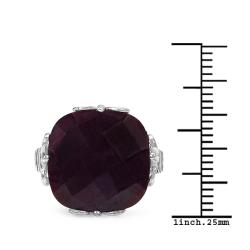 Malaika Sterling Silver Cushion cut Ruby Ring Malaika Gemstone Rings