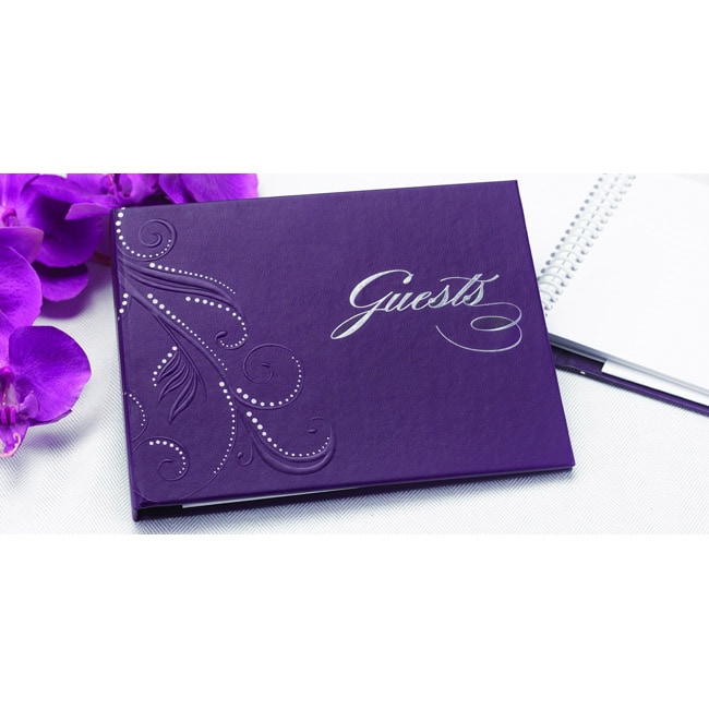 Hbh Purple Swirl Dots Guest Book