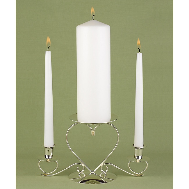 Basic White Unity Candle Set (WhiteIncludes One (1) unity candle, two (2) taper candlesUnity candle dimensions 9 inches tall x 3 inches in diameterTaper candle dimensions 10 inches tall Materials Paraffin wax Suggested uses Wedding Model 95075 )