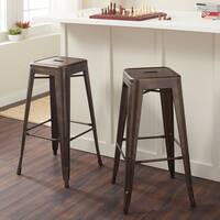 30-inch Vintage and Gunmetal Bar Stools (Set of 2)