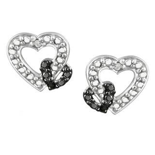 Two Tone Diamond Earrings Online At Our Best Db Designs Two Tone Sterling Silver Diamond Accent Open Heart Earrings