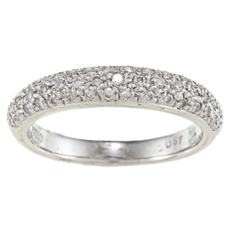 Platinum 3/8ct TDW White Diamond Pave Ring (G H, I1) Women's Wedding Bands