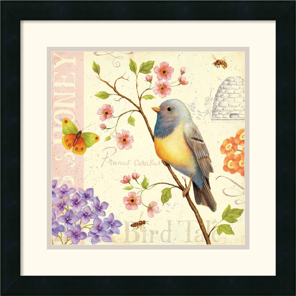 Framed Art Print Birds and Bees I by Daphne Brissonnet 18 x 18-inch