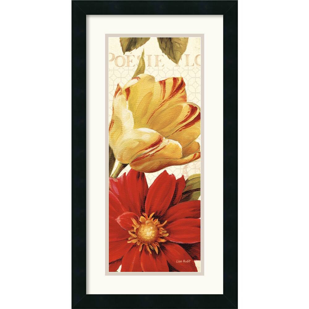 Lisa Audit 'Poesie Florale Panel II' 14 x 26-inch Framed Art Print