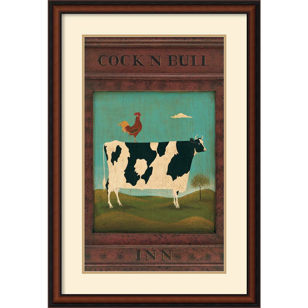 Warren Kimble 'Rooster n Bull' Framed Art Print