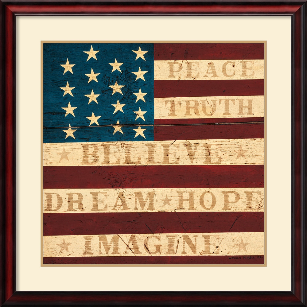 Warren Kimble 'Inspired Colonial Flag' Framed Art Print