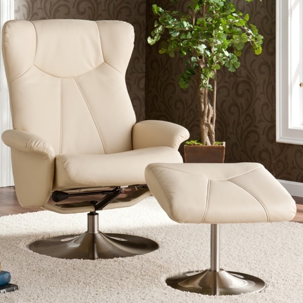 Ivory leather recliner online chair