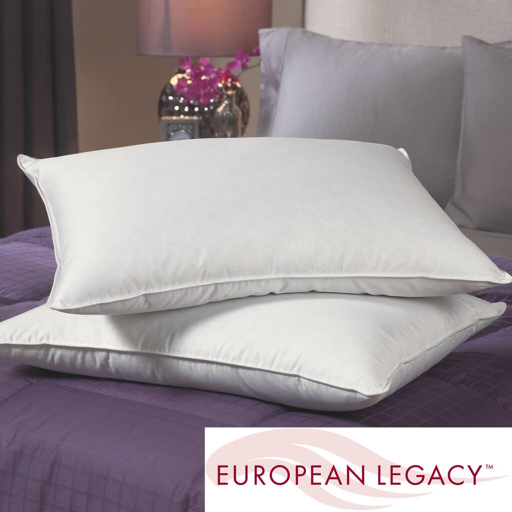 European Legacy 400 Thread Count Core Support Down Pillows (Set of 2)