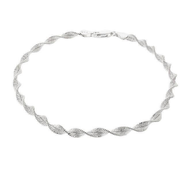 Mondevio Sterling Silver 9-inch Twisted Magic Italian Chain Anklet