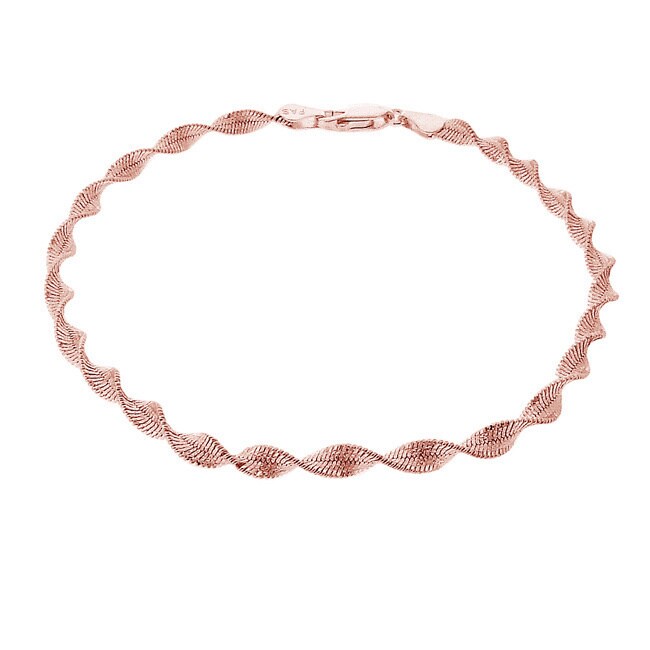 Mondevio Sterling Silver 9-inch Twisted Magic Italian Chain Anklet Mondevio Sterling Silver 9-inch Twisted Magic Italian Chain Anklet