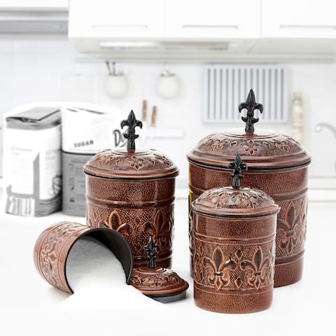 Old Dutch Versailles Antique Copper Canisters (Set of 4)