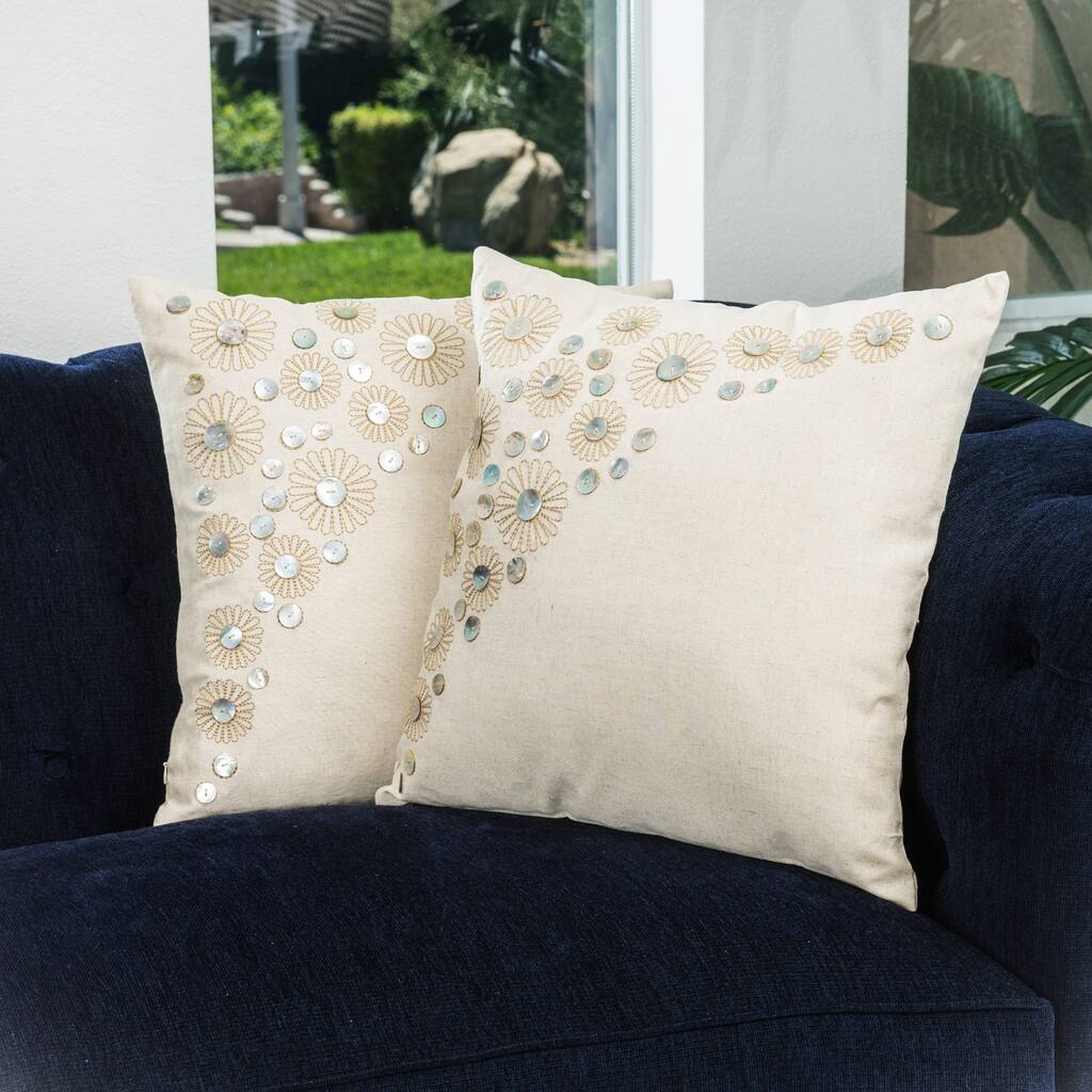 Embroidered Paillette Pillows (Set of 2) by Christopher Knight Home