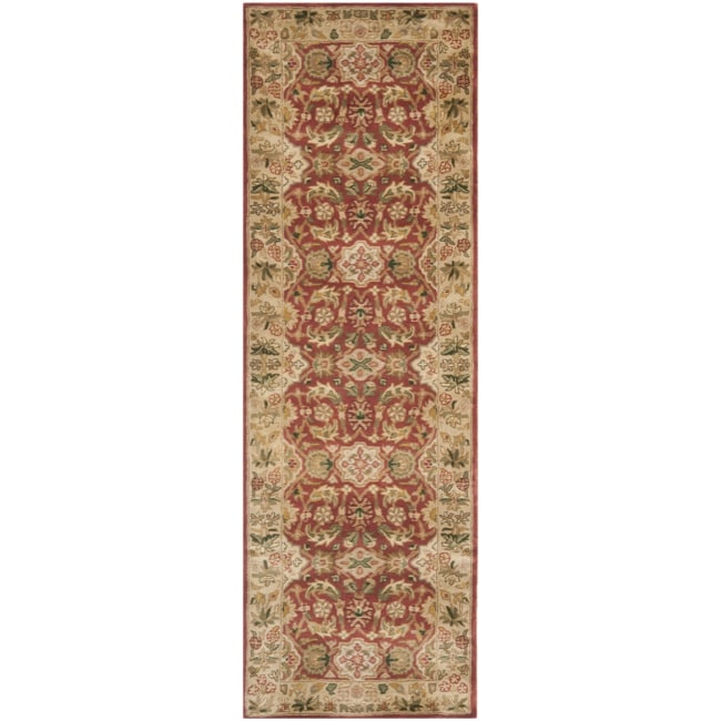 Handmade Persian Legend Red/ivory New Zealand wool Rug (26 X 8)