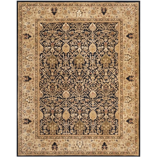 Handmade Persian Legend Blue/ Gold Wool Rug (96 X 136)