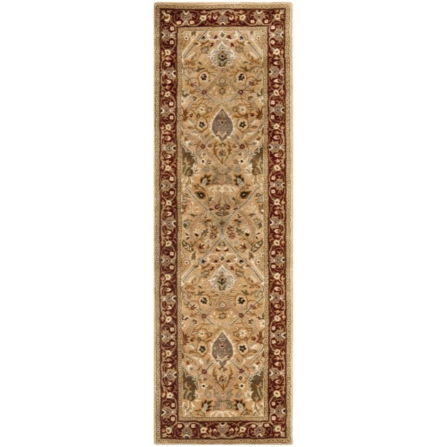 Handmade Persian Legend Ivory/rust Oriental Wool Rug (26 X 12)