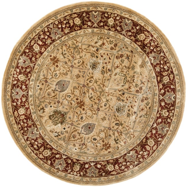 Handmade Persian Legend Ivory/ Rust Wool Rug (6 Round)