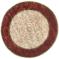 Handmade Persian Legend Ivory/ Rust Wool Rug (6' Round) Safavieh Round/Oval/Square