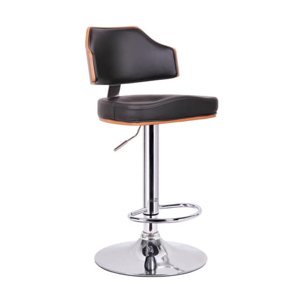 Baxton Studio Wellington Walnut/ Black Modern Adjustable Height Swivel