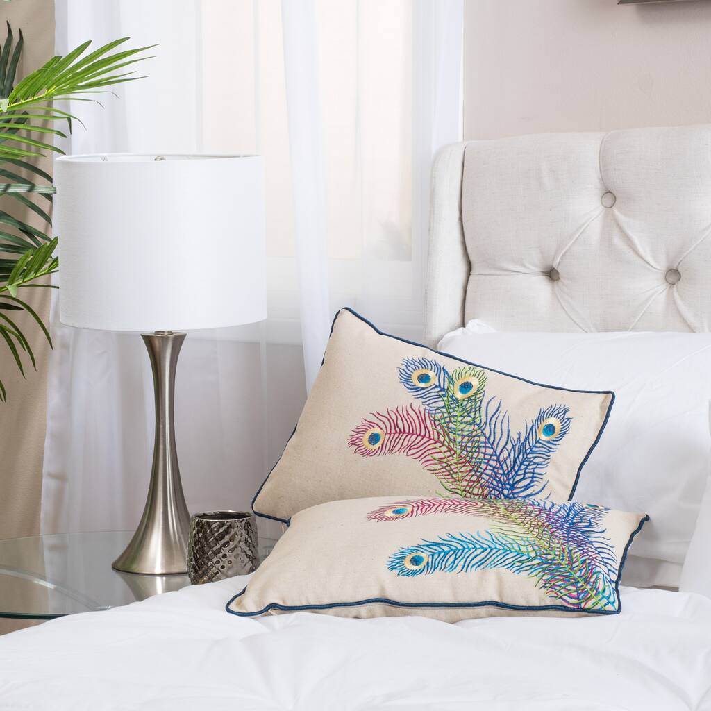 Blue Peacock Pillows (Set of 2) by Christopher Knight Home