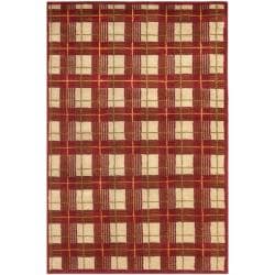 Hand knotted Lexington Plaid Red Wool Rug (4' x 6') Safavieh 3x5   4x6 Rugs