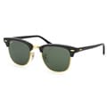 Ray-Ban Clubmaster RB3016 W0365 Unisex Black/Gold Frame Green Lens Round Sunglasses
