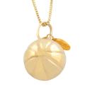 Fremada 14k Yellow Gold Basketball Pendant Goldfill Box Chain