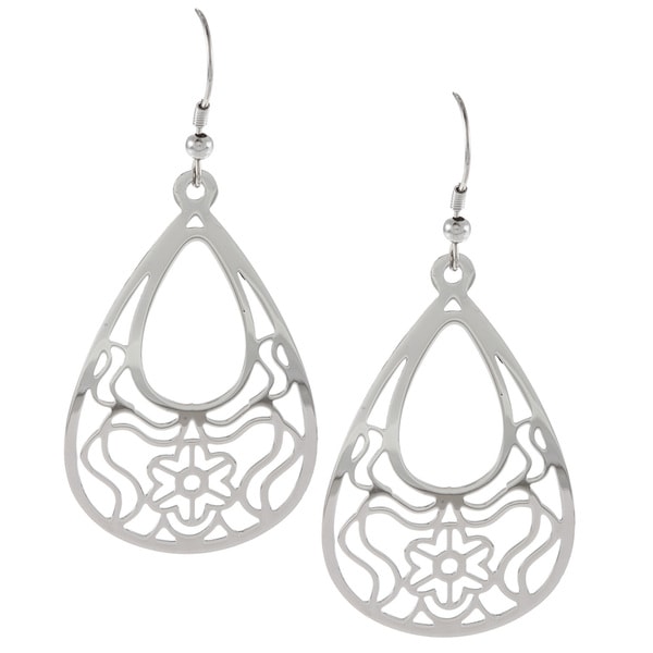 La Preciosa Stainless Steel Designed Teardrop Earrings La Preciosa Stainless Steel Earrings