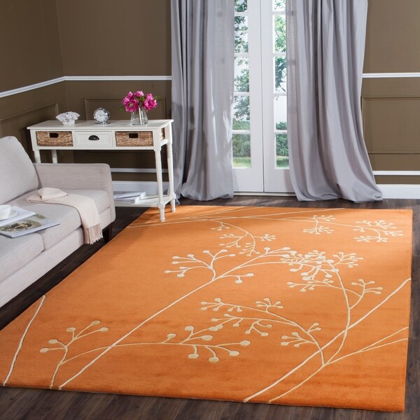 Safavieh Handmade Vine Rust New Zealand Wool Rug - 9'6 x 13'6