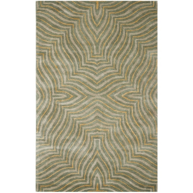 Safavieh Handmade Maz Grey New Zealand Wool Rug - 7'6 x 9'6