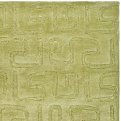 Handmade Puzzles Green New Zealand Wool Rug (3'6 x 5'6') Safavieh 3x5   4x6 Rugs