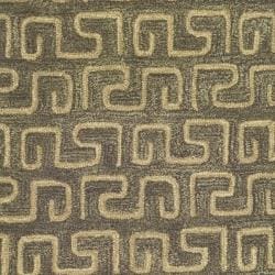 Handmade Puzzles Brown/ Gold New Zealand Wool Rug (2'6 x 10') Safavieh Runner Rugs