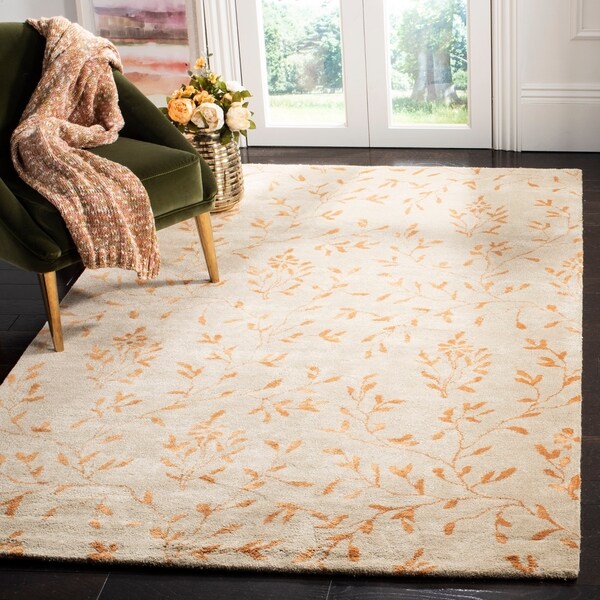 Safavieh Handmade Tranquility Light Green New Zealand Wool Rug - 8'3" x 11'