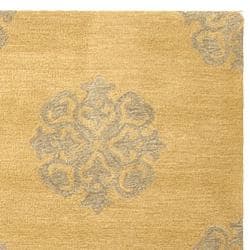 Handmade Medallion Beige New Zealand Wool Rug (5'x 8') Safavieh 5x8   6x9 Rugs