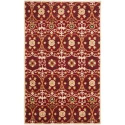 Handmade Gramercy Red New Zealand Wool Rug (5'x 8') Safavieh 5x8   6x9 Rugs