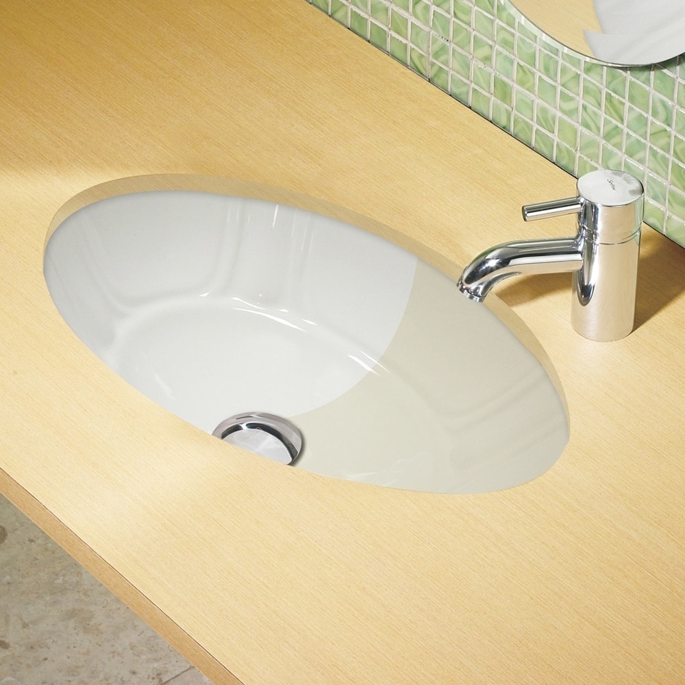 White Decorative Undermount Lavatory with Overflow
