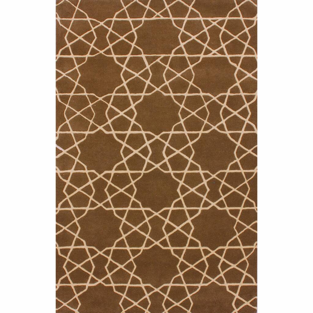 Nuloom Brown Handmade Marrakesh Trellis Wool Area Rug