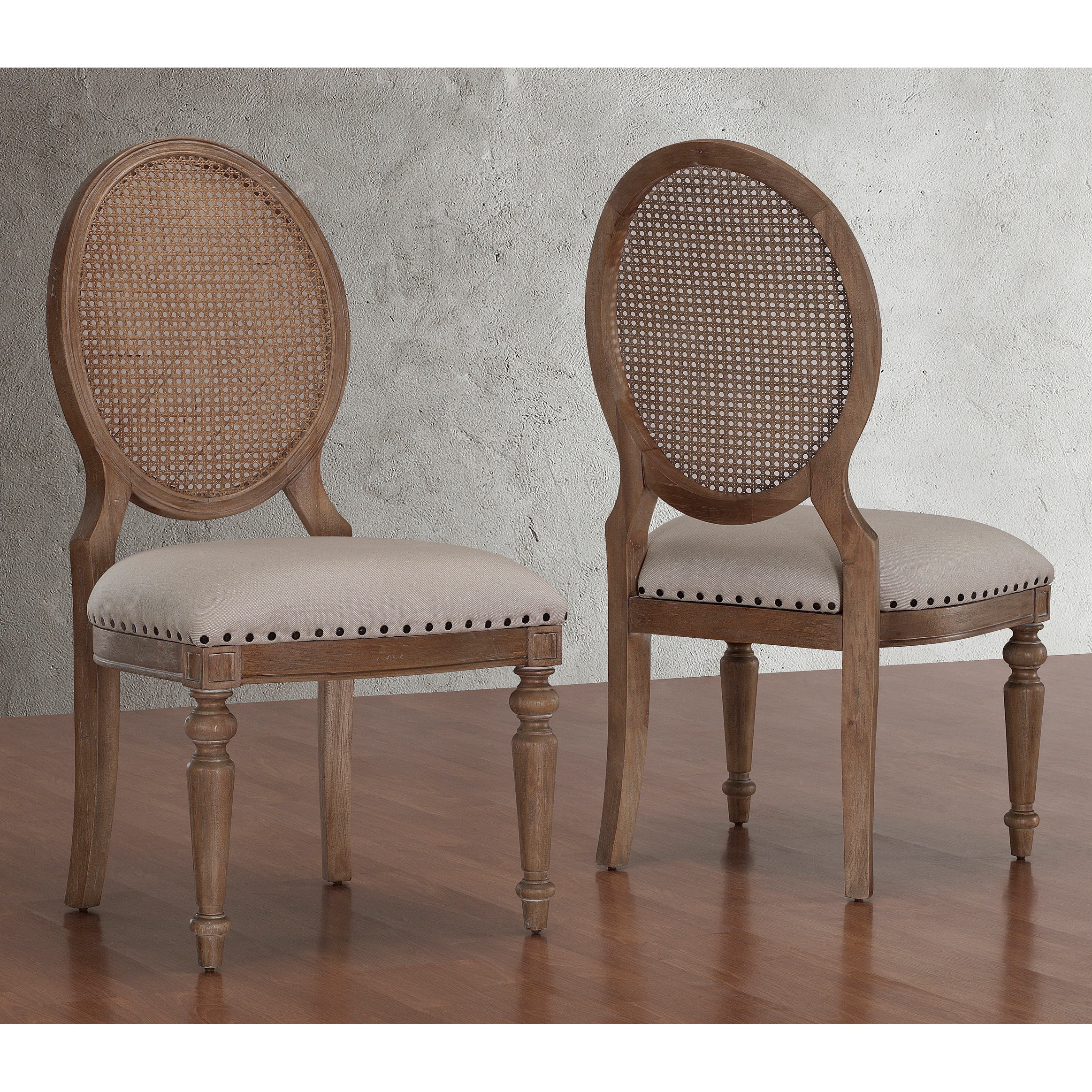 Shop Stones & Stripes Elements Weathered Oak Cane Back Dining Chairs
