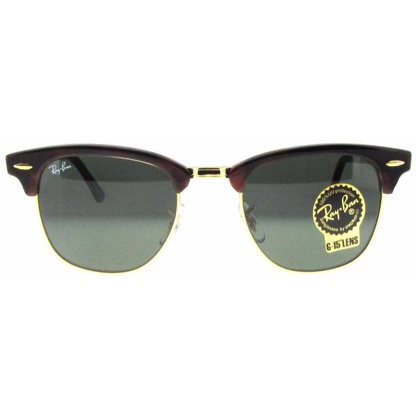 Ray-Ban RB3016 Clubmaster Classic Sunglasses Tortoise/ Green  display picture 3