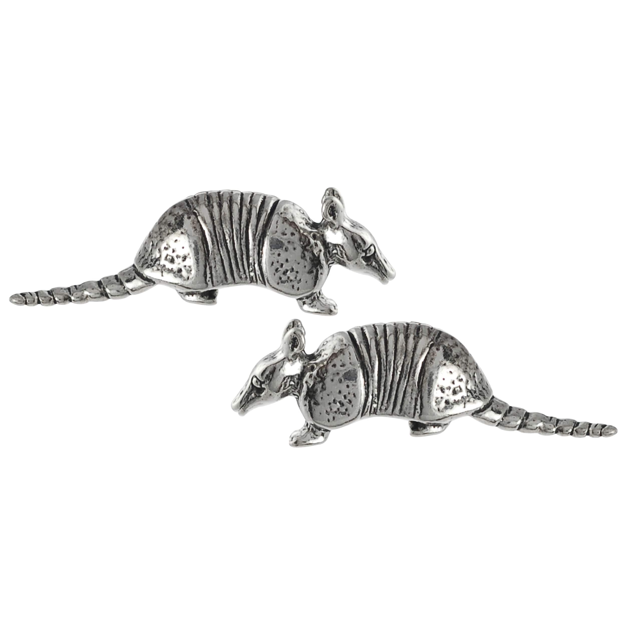 Journee Collection Sterling Silver Armadillo Stud Earrings