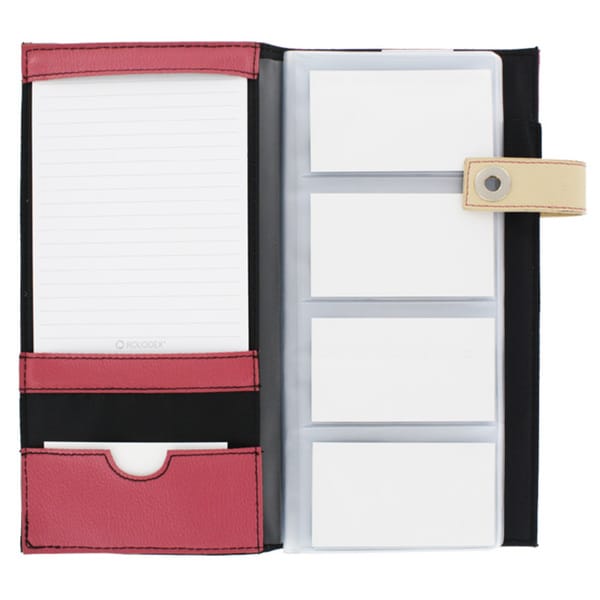 Rolodex Snap Buckle Pink & Tan 96 Count Business Card
