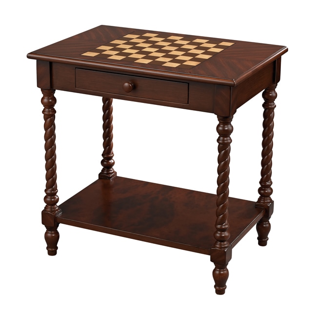 Mahogany Finish Rectangular Accent Game Table