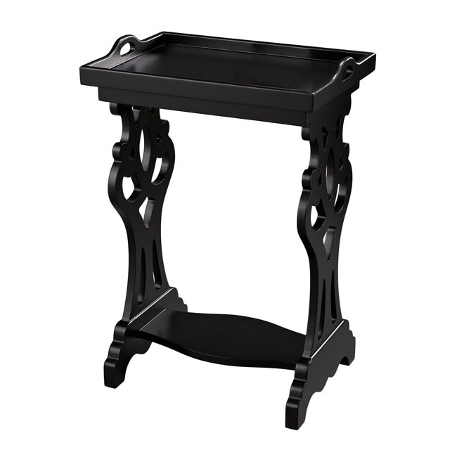 Shop Distressed Black Finish Tray Accent Table Free Shipping Today